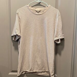 Toad&Co Tempo Crew Tee Mens XL Organic Cotton Tencel Stripe Shirt Outdoors